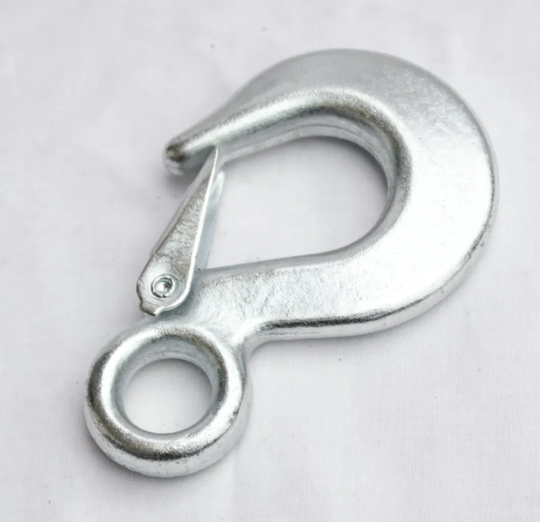 Forged Eye Hook with Safety Latch, Heavy Duty Hooks, Forged Equipment Hooks, 5t Capicity 11000lbs